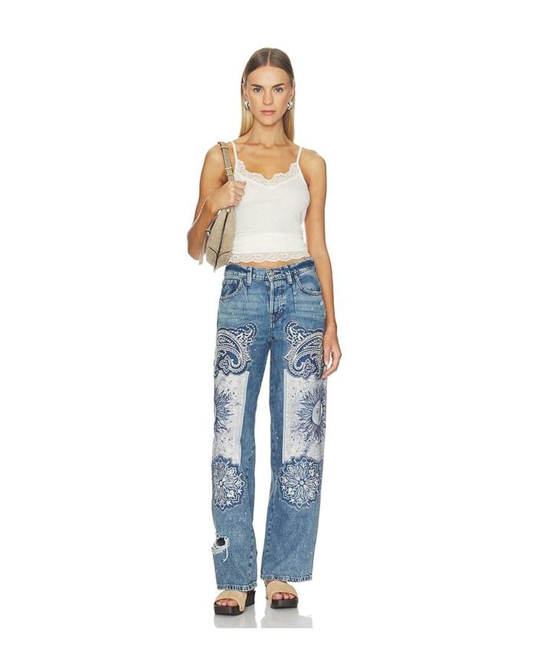 Free People Blue X We The Free Reverie Patchwork Jean