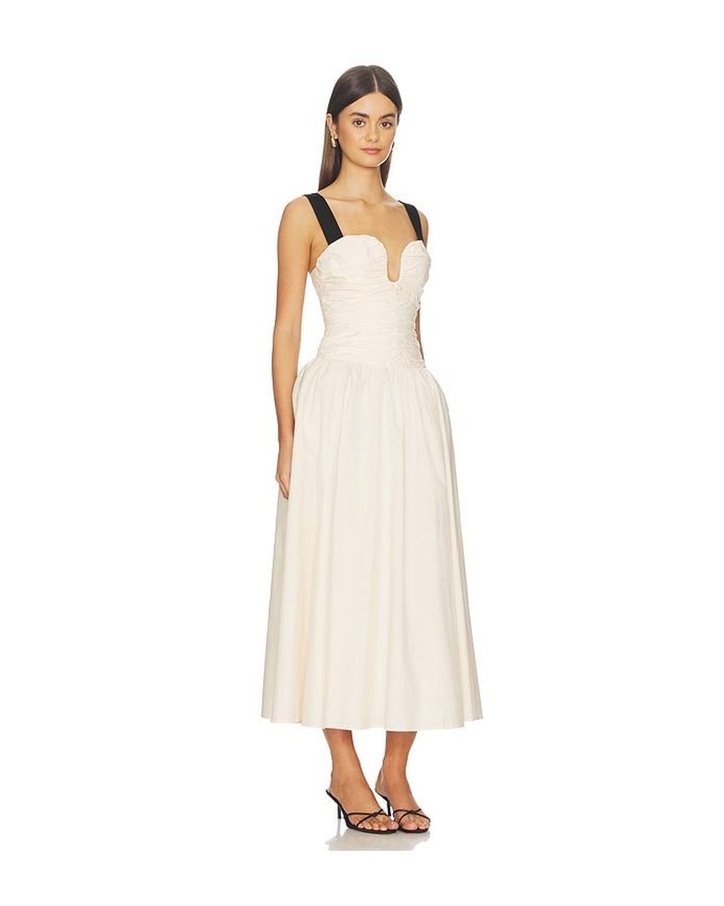 LPA White Leisl Midi Dress