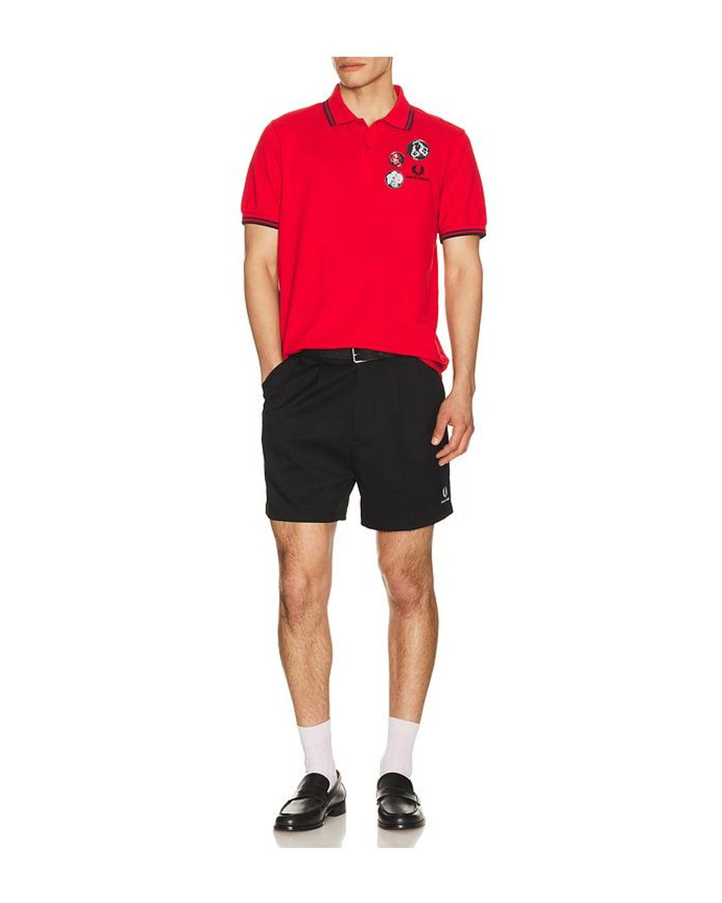Fred Perry Black X Kris Van Assche Tailored Shorts for men