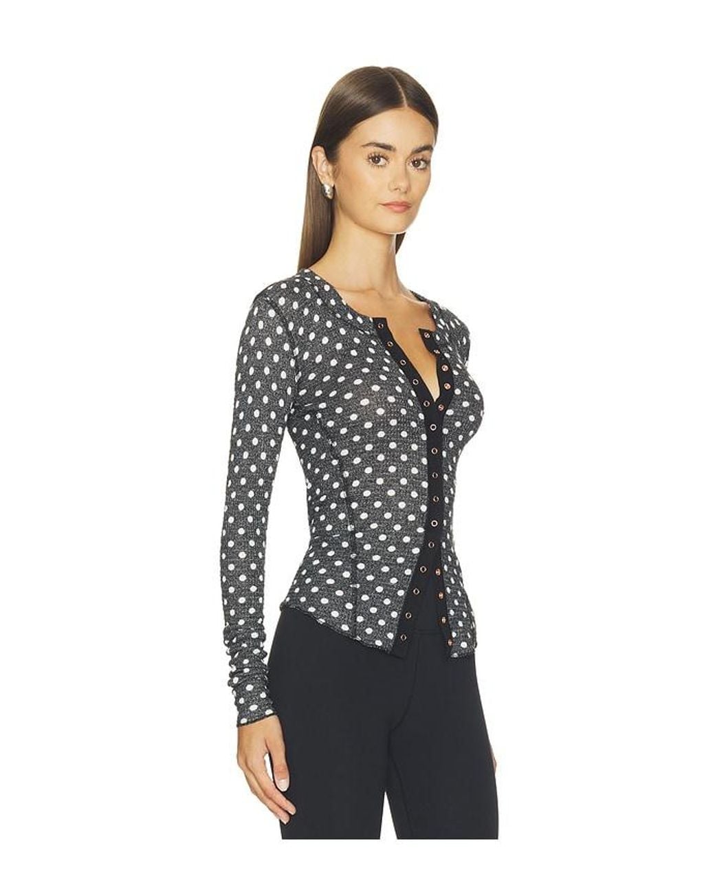 Free People Black Going Places Printed Cardi