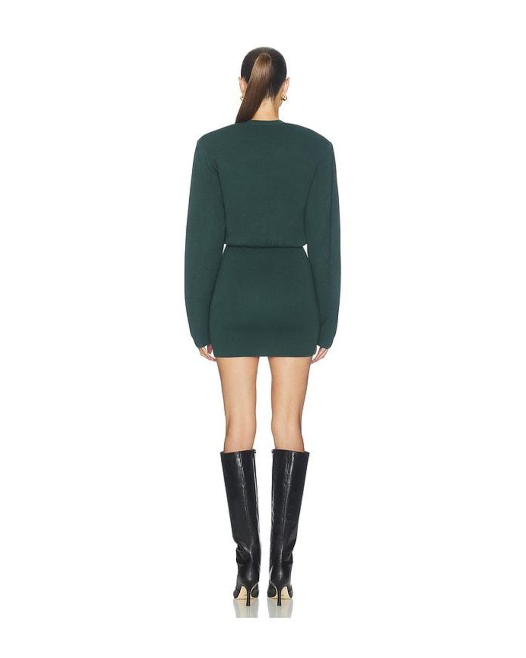 Camila Coelho Green Dennise V Neck Mini Dress