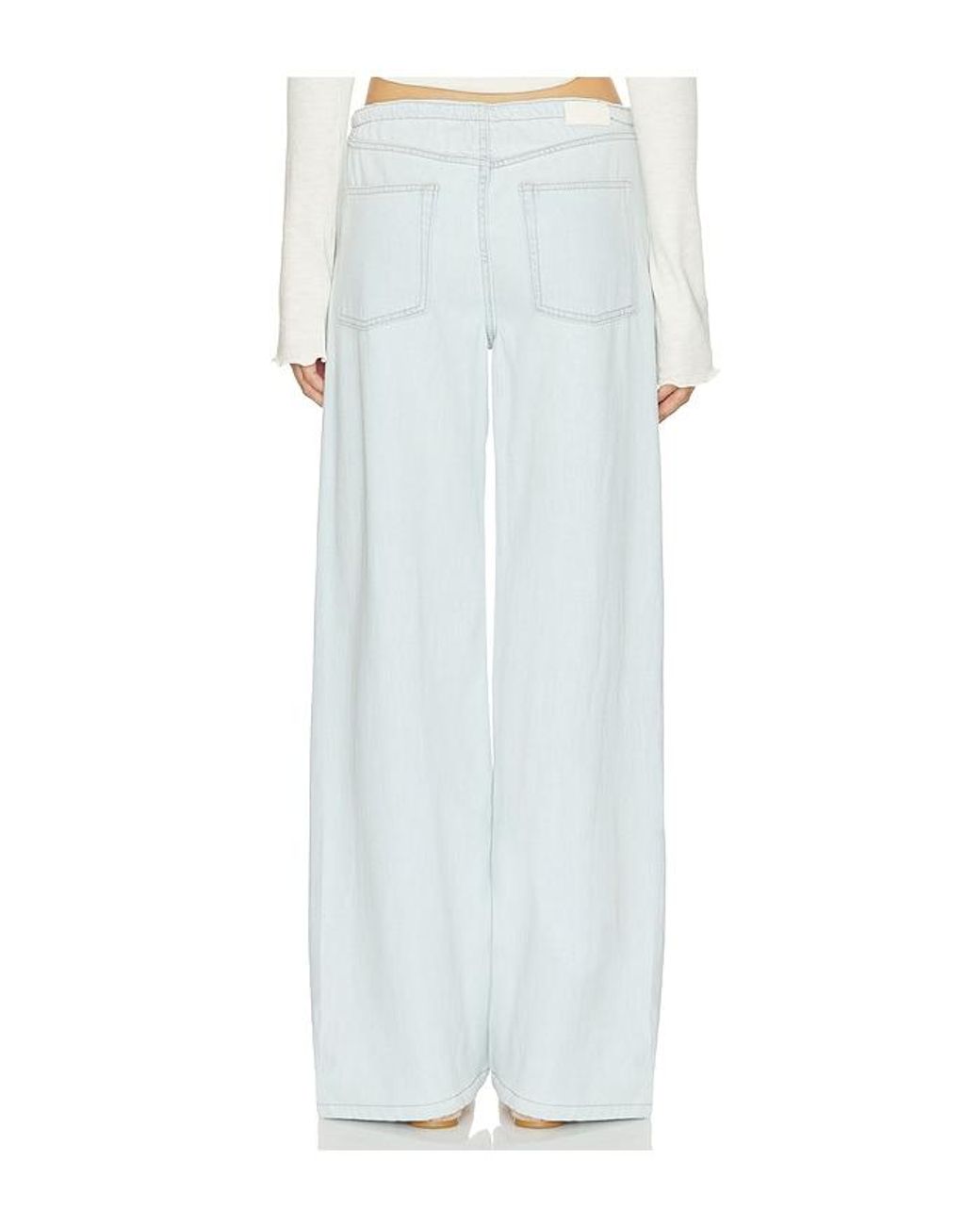 DL1961 White Aura Sienna Low Slung Relaxed Wide Leg Jeans