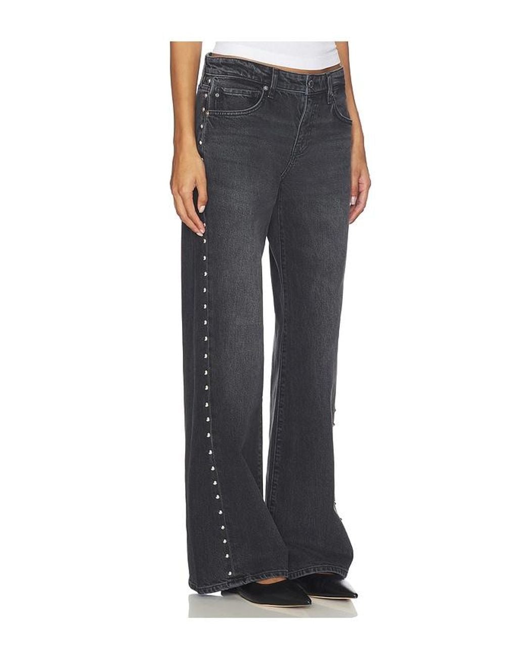 AG Jeans Blue Adria Low Rise Wide Jeans