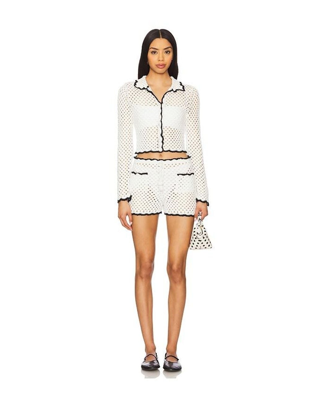 Stone Cold Fox White X Revolve Holly Hand Crochet Short