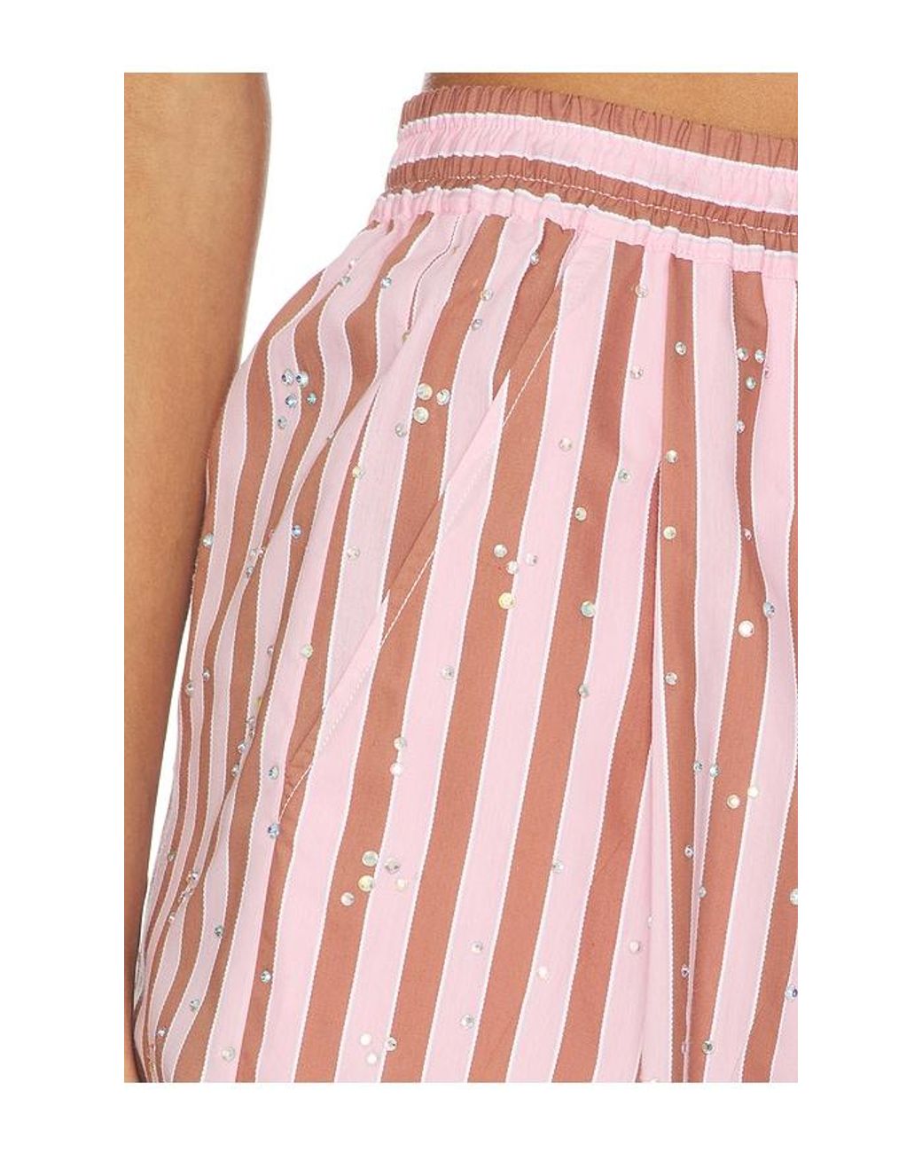 Essentiel Antwerp Pink Jeeuw Rhinestone Mini Shorts