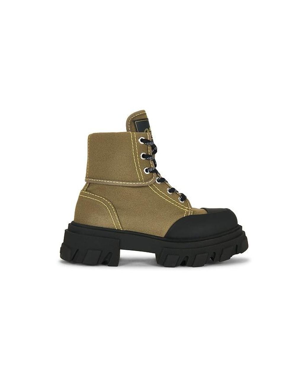 Ganni Green Cleated Canvas Trail Boot