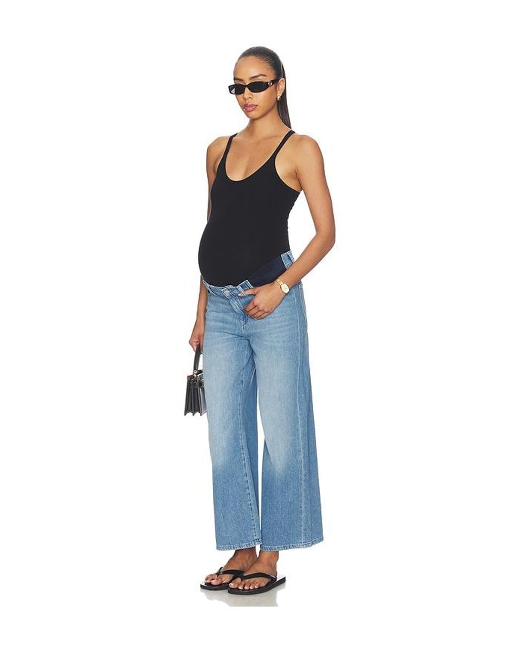 DL1961 Blue Hepburn Wide Leg Maternity Jeans