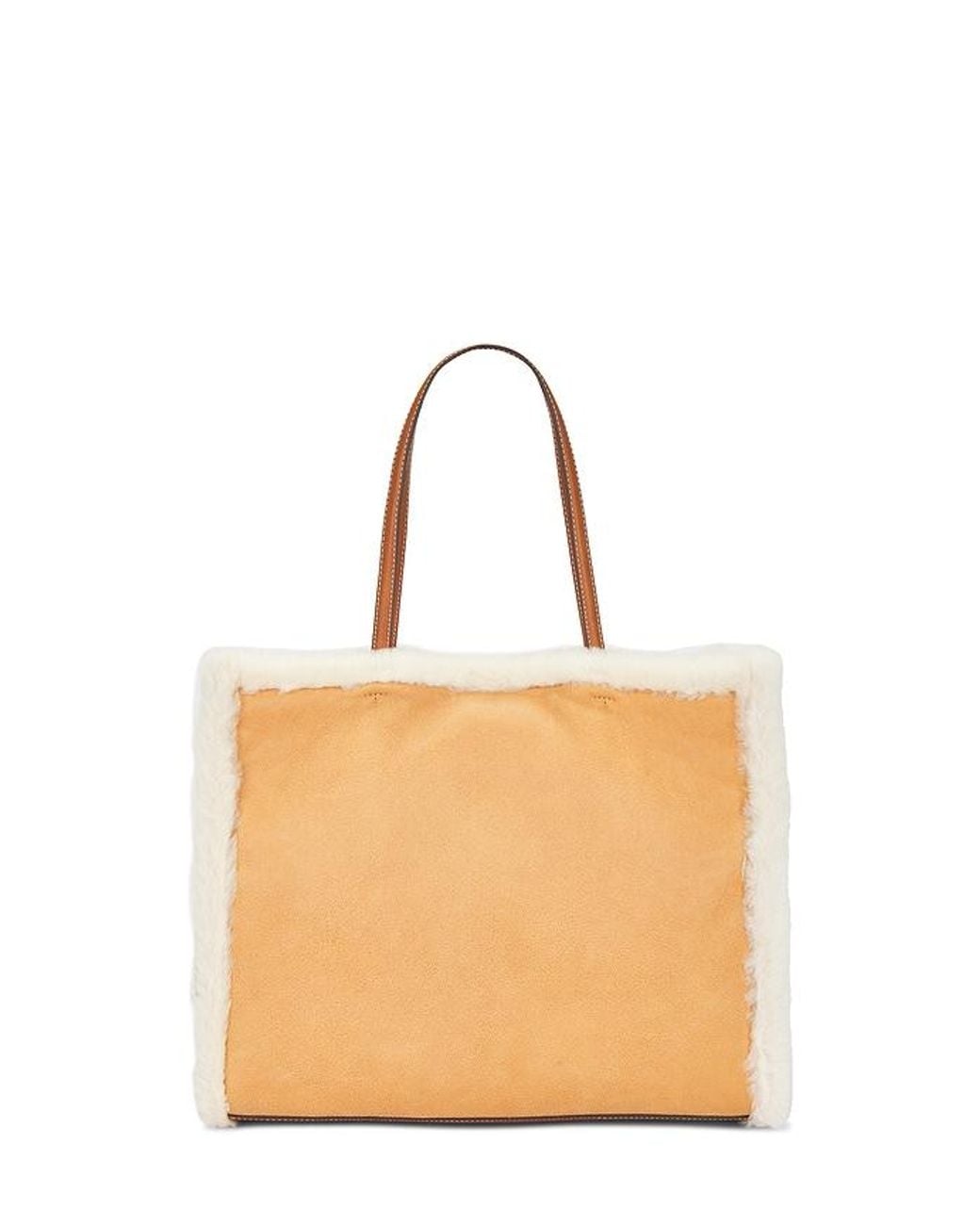 Tory Burch Orange Ella Shearling Tote