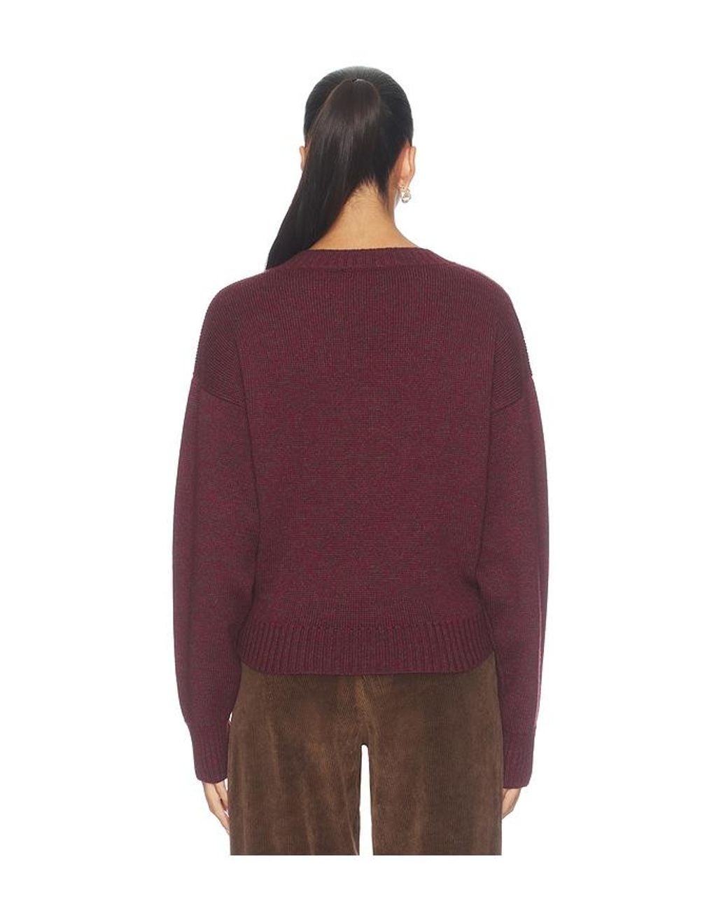 Rohe Purple Sculptural Compact V Neck Sweater