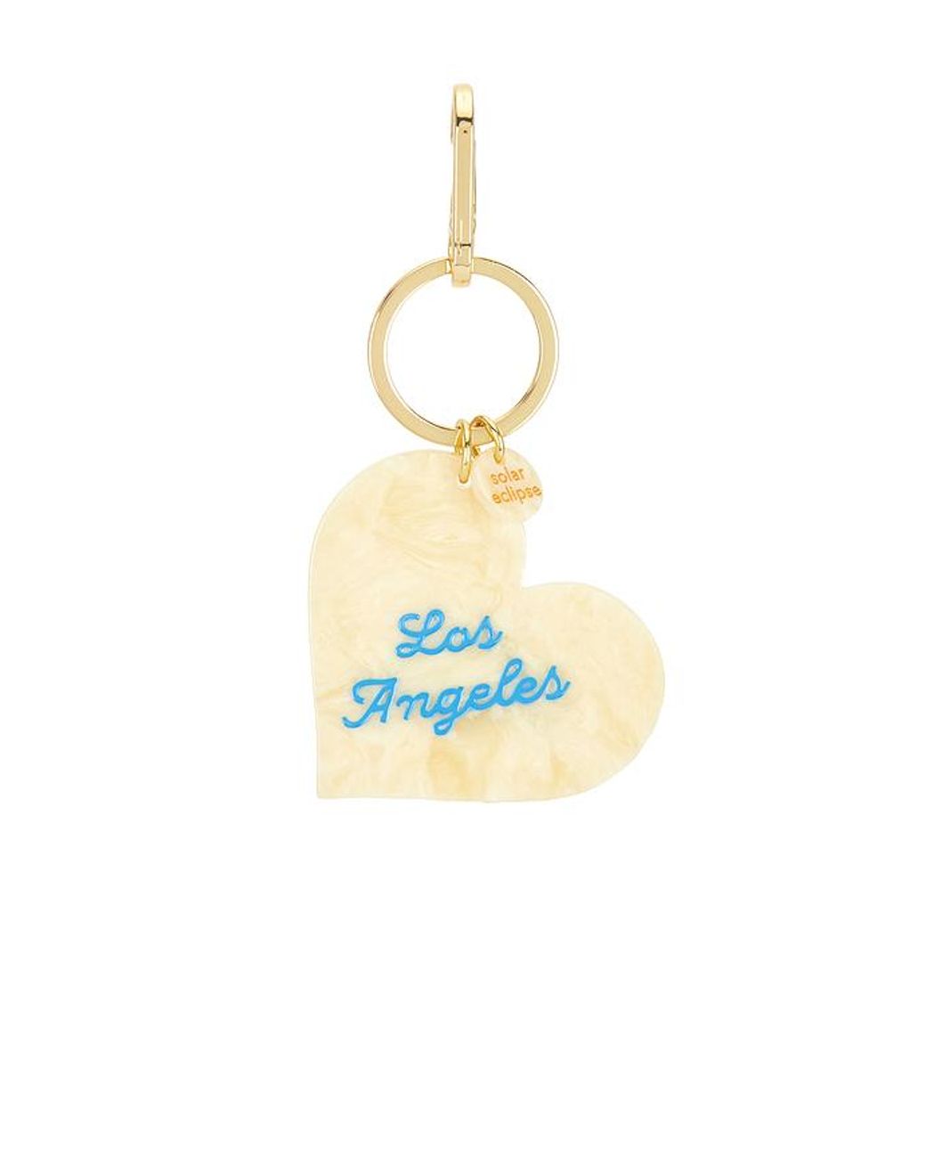 Llavero Los Angeles Heart Bag Charm En Color Amarillo Talla Solar Eclipse de color White