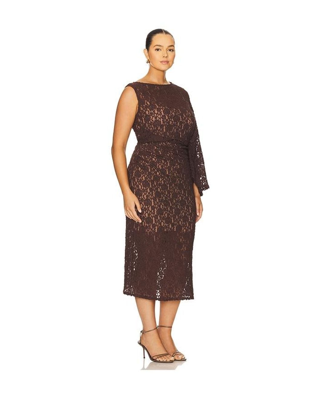 L'academie Brown Ayden Midi Dress