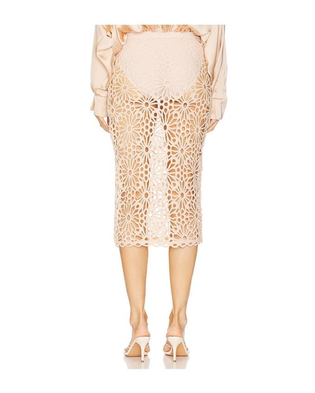 Norma Kamali Natural Straight Midi Skirt