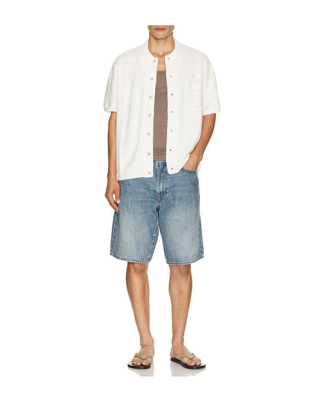 Polo Ralph Lauren White Short Sleeve Cardigan Sweater for men