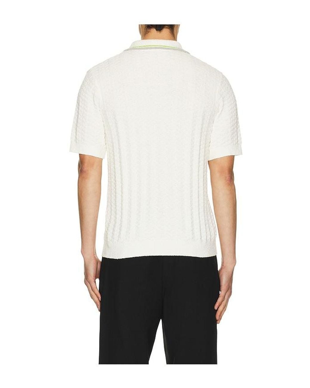 Casablanca White Tennis Boucle Polo Shirt for men