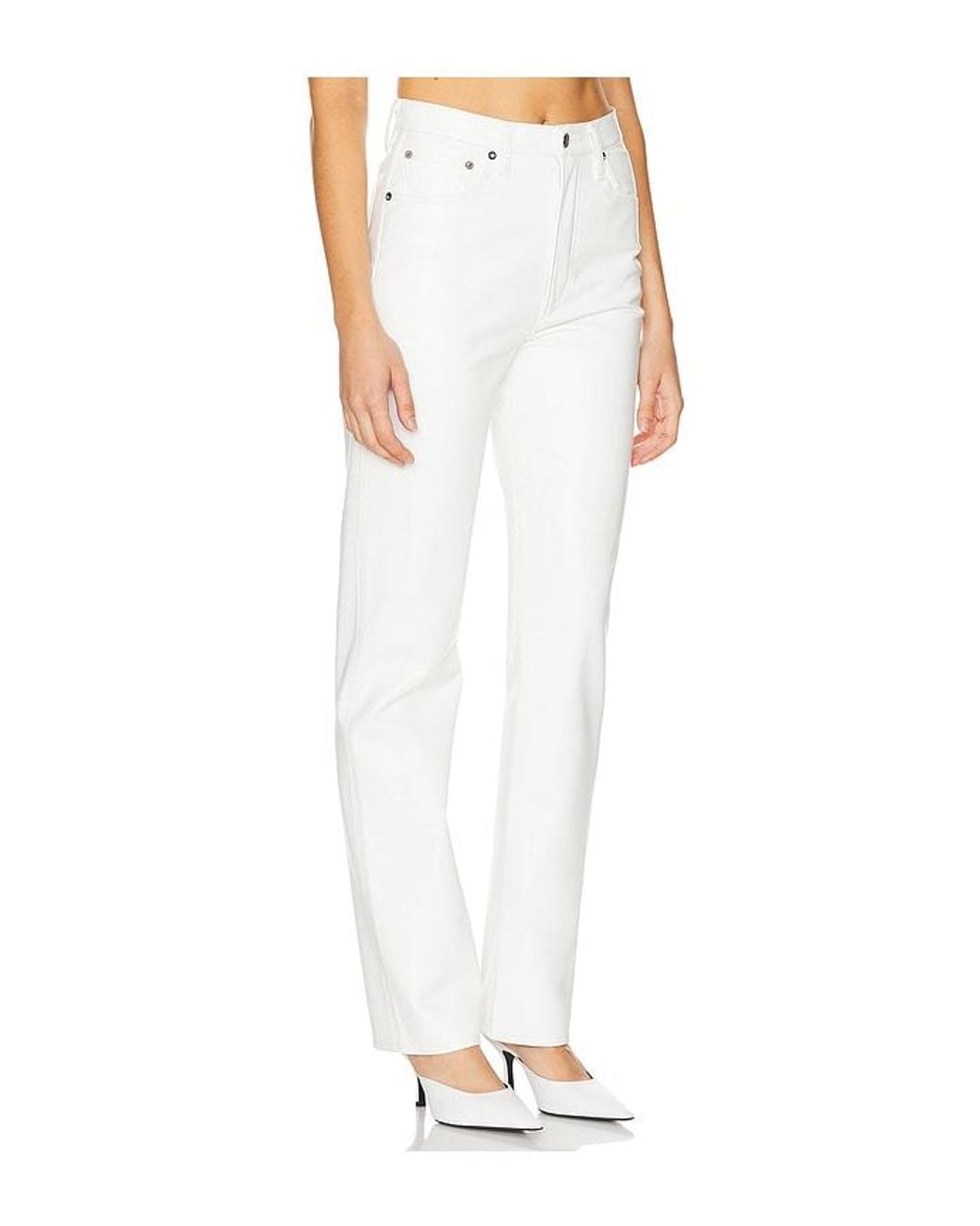 Agolde White 90's Pinch Waist Long Jeans