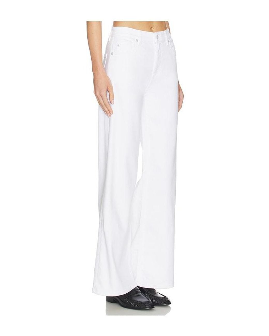AG Jeans White Saige Wide Leg Jeans