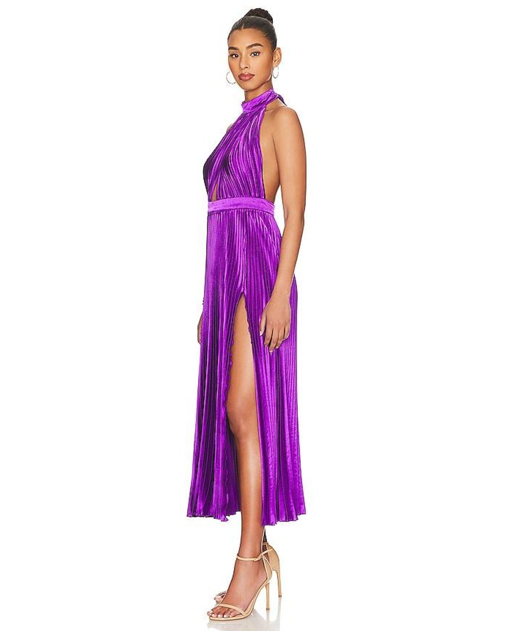 L'idée Purple Renaissance Split Gown