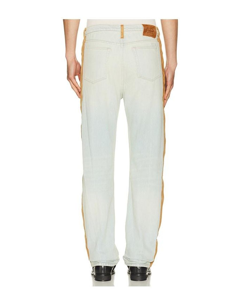 Austin Post White Leather Edge Highland Slim Cut Jean for men