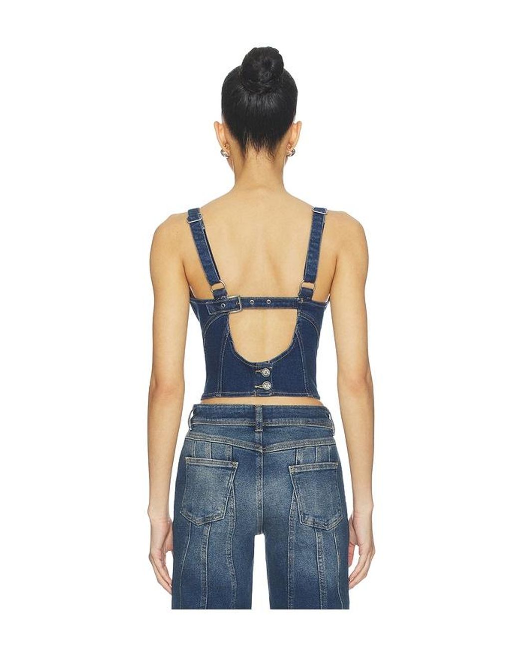 OW Collection Blue Devin Denim Top
