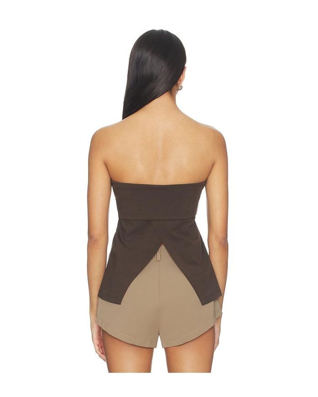 Closed Brown Peplon Top