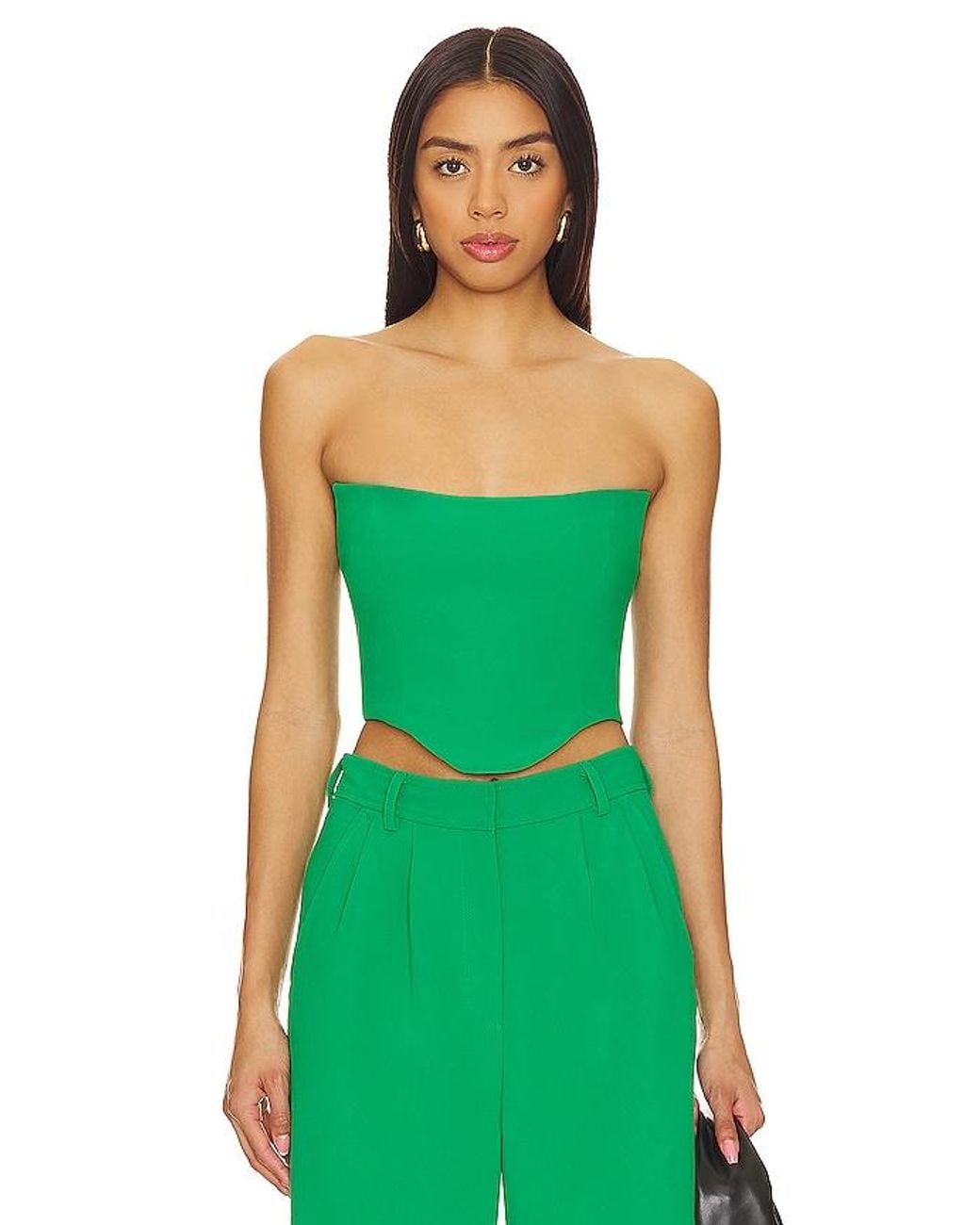 Amanda Uprichard Green Sabine Crop Top