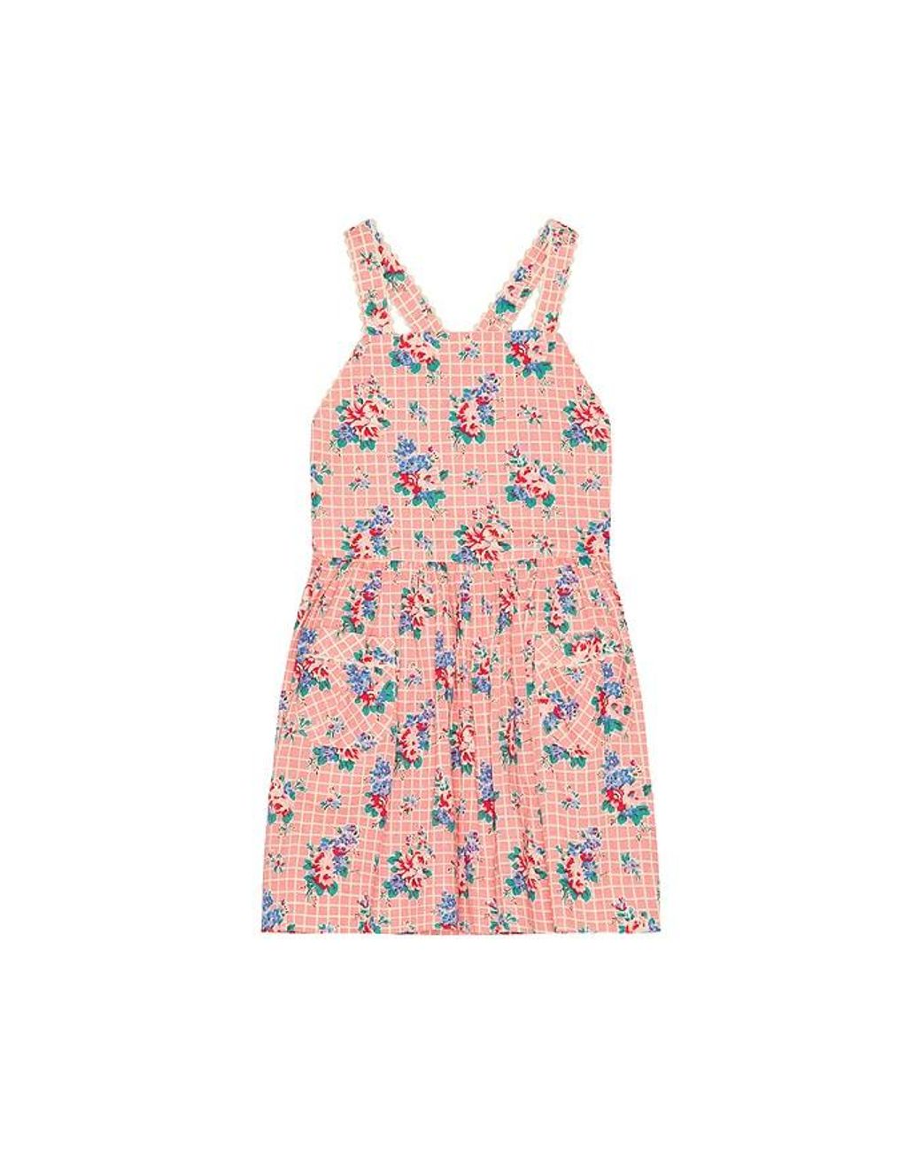 Polo Ralph Lauren Pink Sleeveless Cotton Floral Pinafore Dress