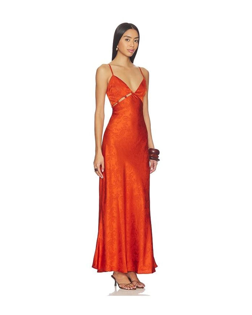 MINKPINK Red Valencia Bead Detail Dress