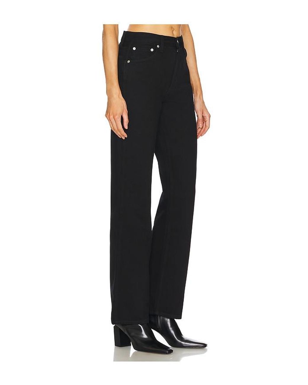 Re/done Black 90S High Rise Loose Jeans
