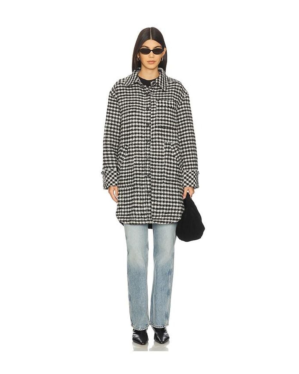 Free People Blue X We The Free Get Around Houndstooth Shirt