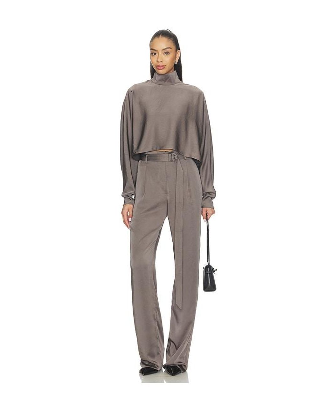 LAPOINTE Brown Oberteil Caftan Top