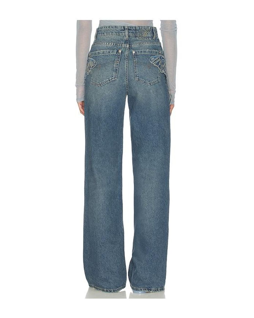 Blumarine Blue Scallop Boyfriend Jean