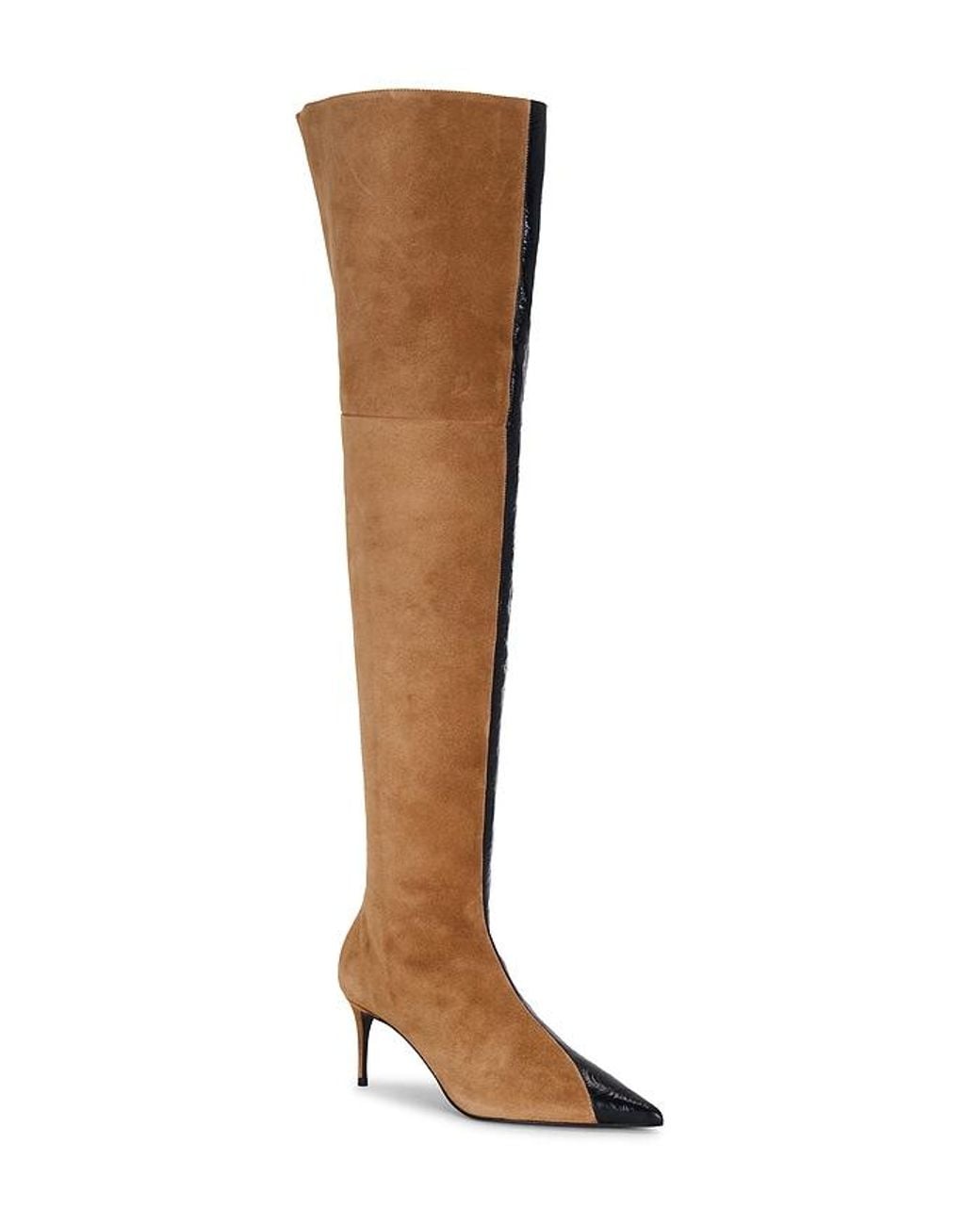 Black Suede Studio Brown Oblik 70 Over The Knee Boot
