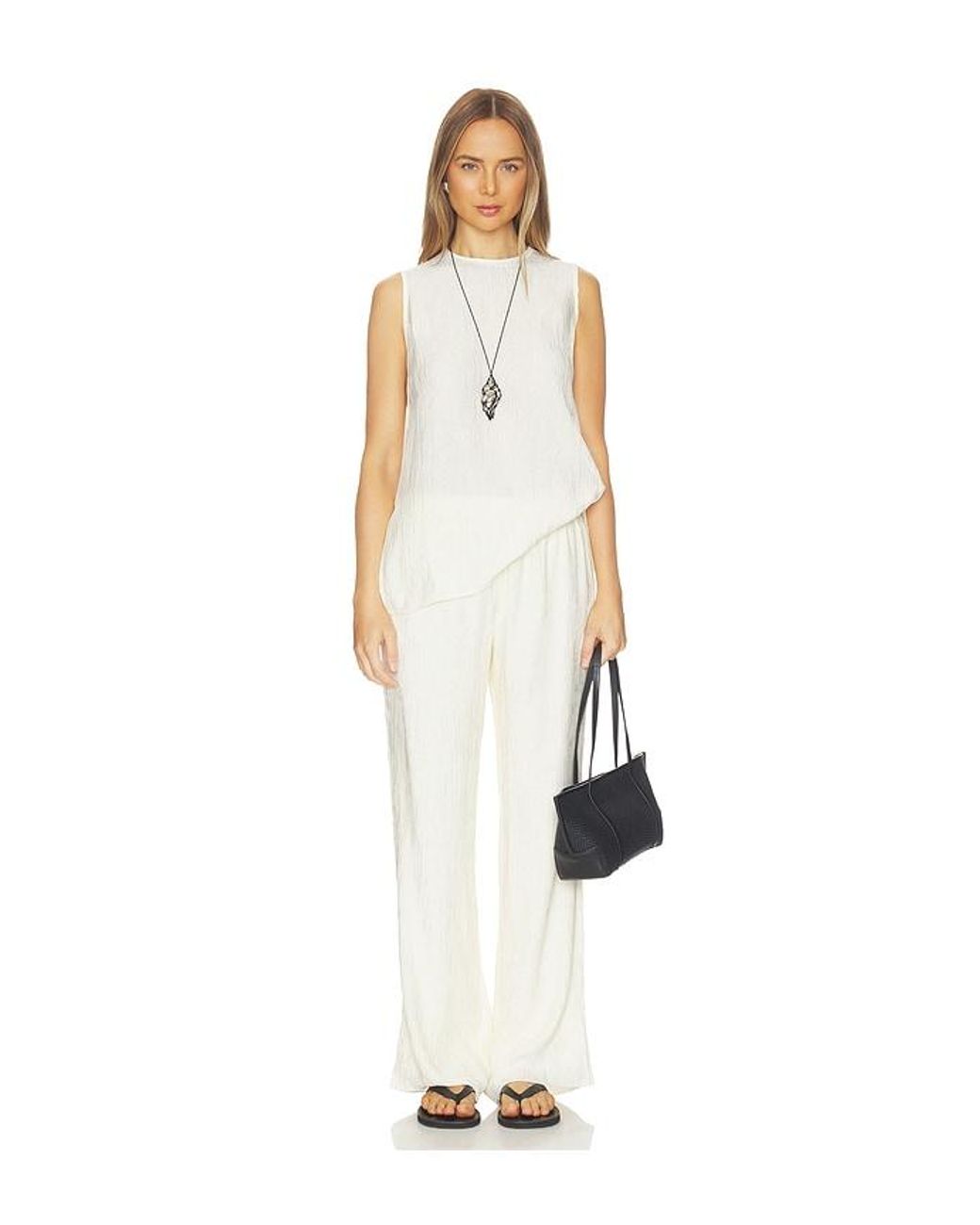 Anine Bing White Aden Pant