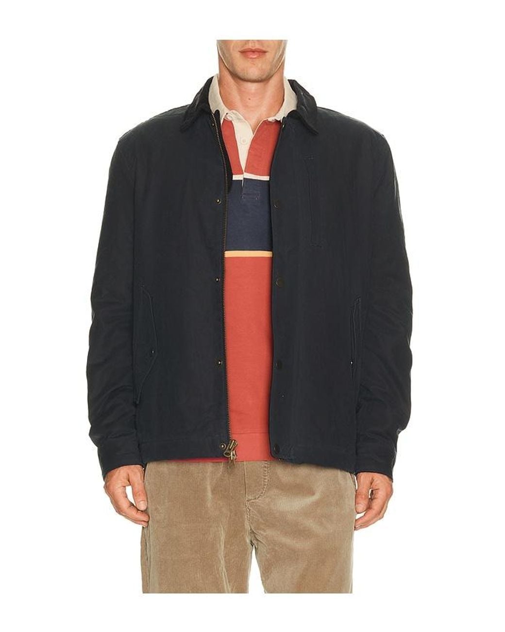 Marine Layer Black Weston Wax Canvas Barn Jacket for men