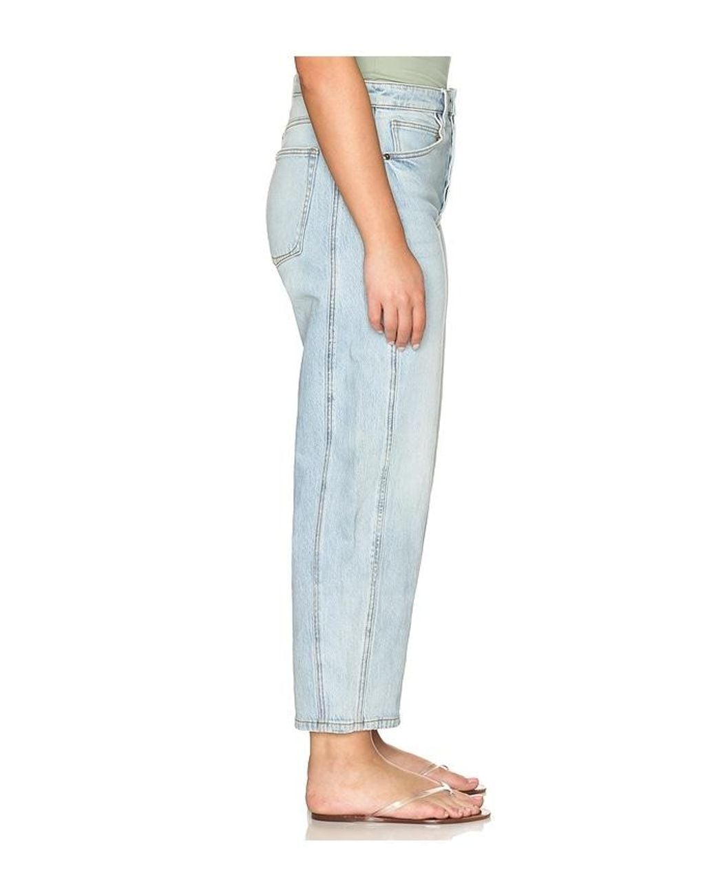 GOOD AMERICAN Blue High Barrel Ankle Jeans