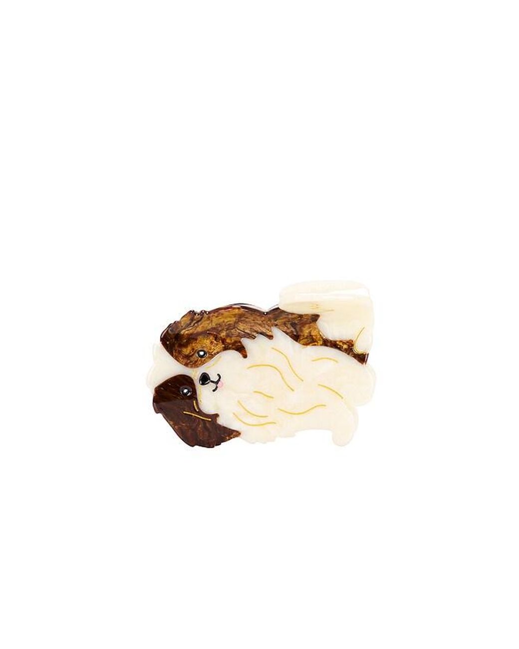 Solar Eclipse Multicolor Hand-Painted Shih Tzu Pup Claw Hair Clip
