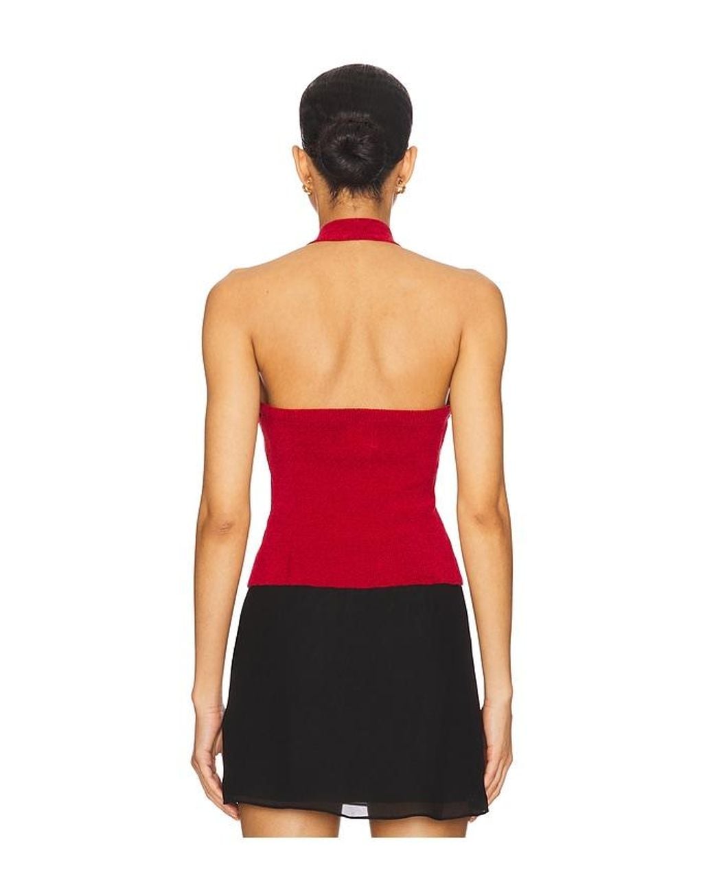 With Jean Red Rose Top