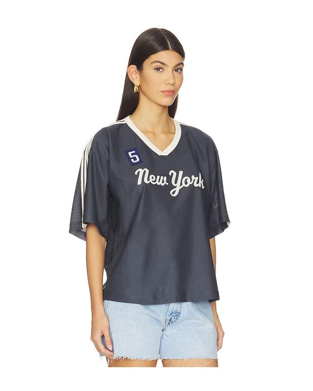 Lovers + Friends Blue Wyatt Jersey Top