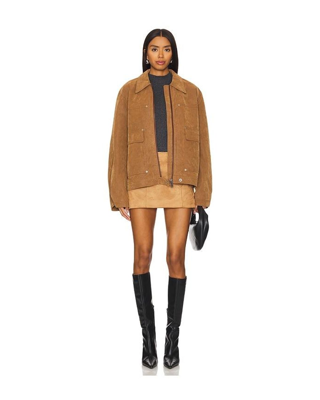 Tularosa Multicolor Ginny Faux Suede Mini Skirt