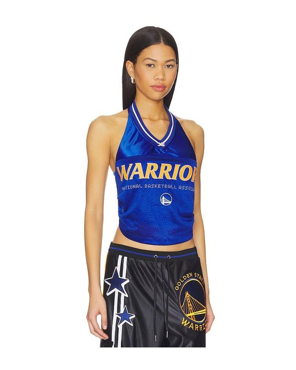 OFF SEASON Blue Jersey Halter Top