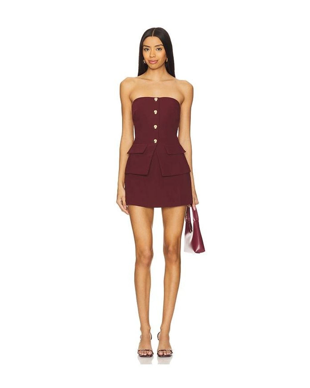Amanda Uprichard Red Yadira Skort Romper