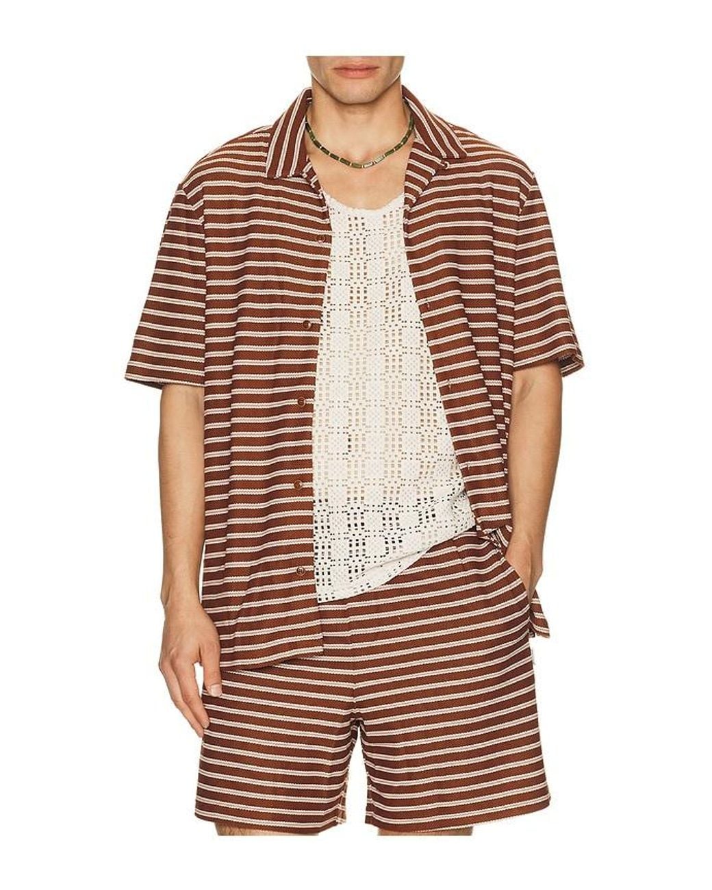 BOUND Hemd Stripe in Red für Herren