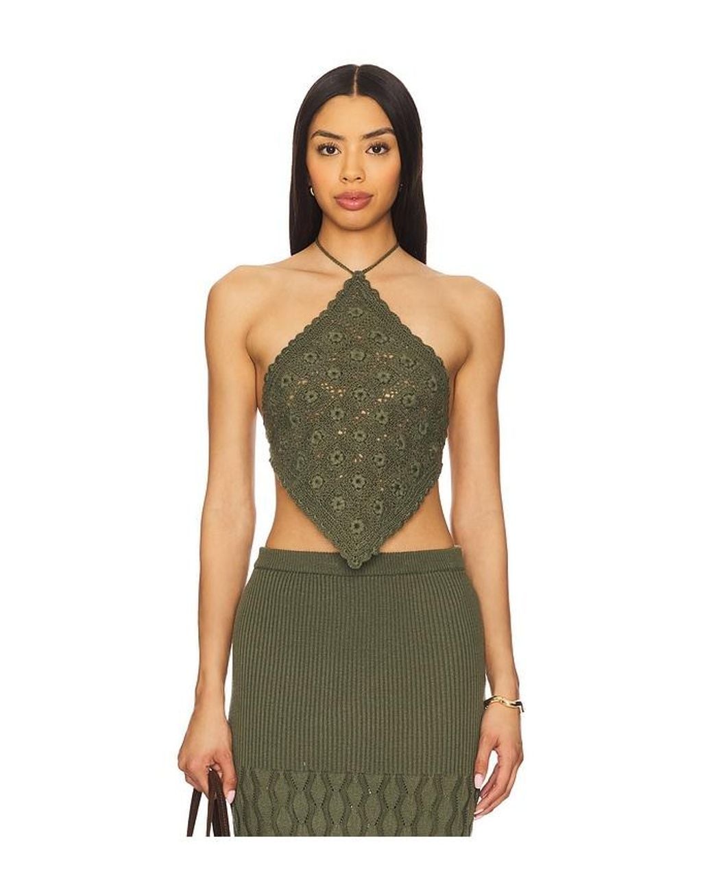 Agua Bendita Green X Revolve Flower Top