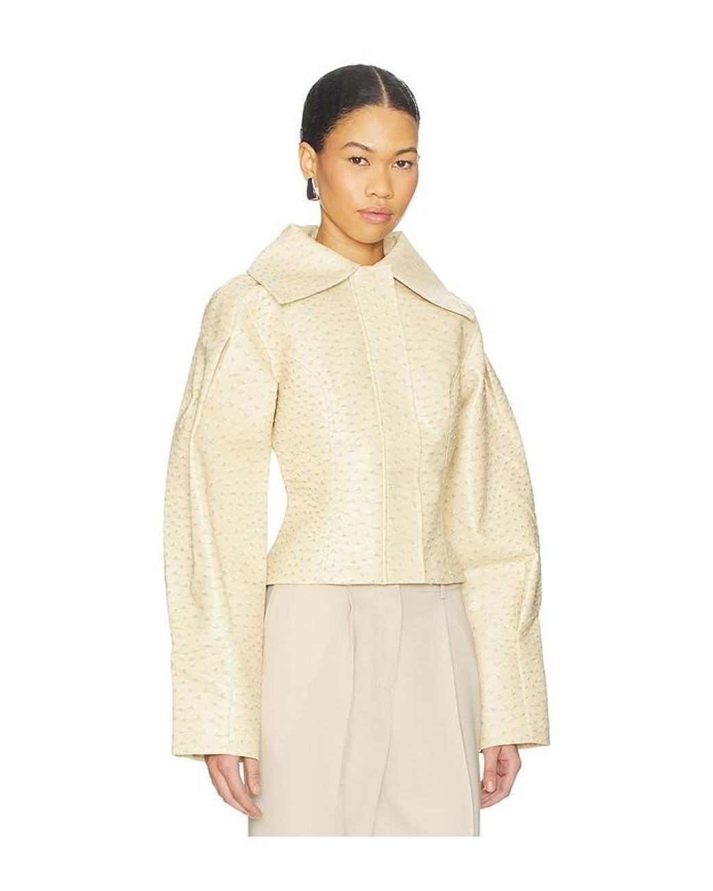 YELLOW THE LABEL Natural Olsen Ostrich Jacket