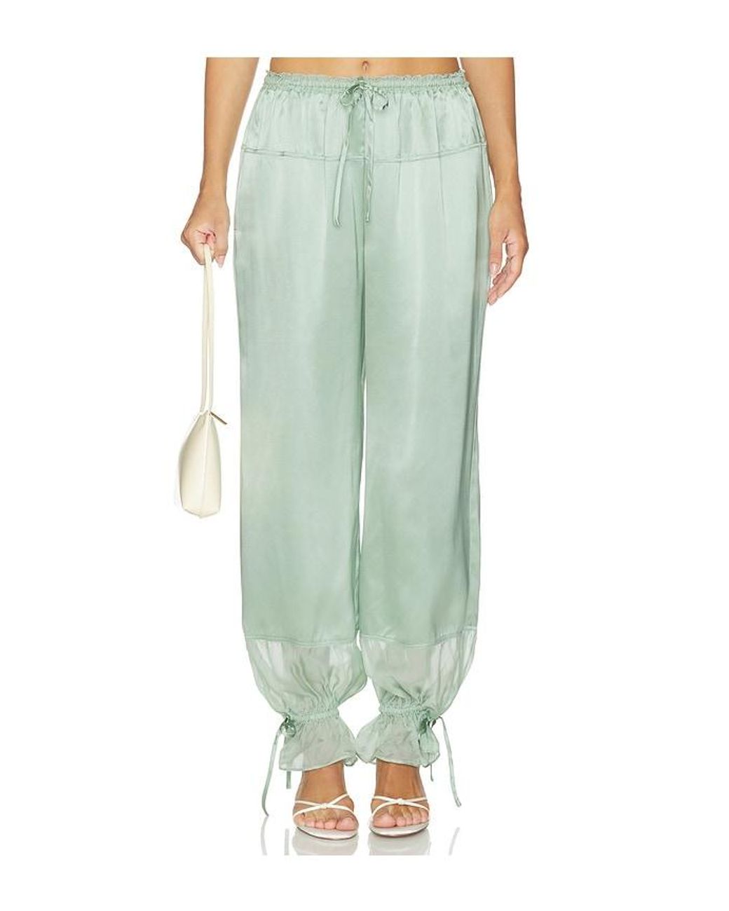 Ulla Johnson Green Camile Silk Cinched Pant