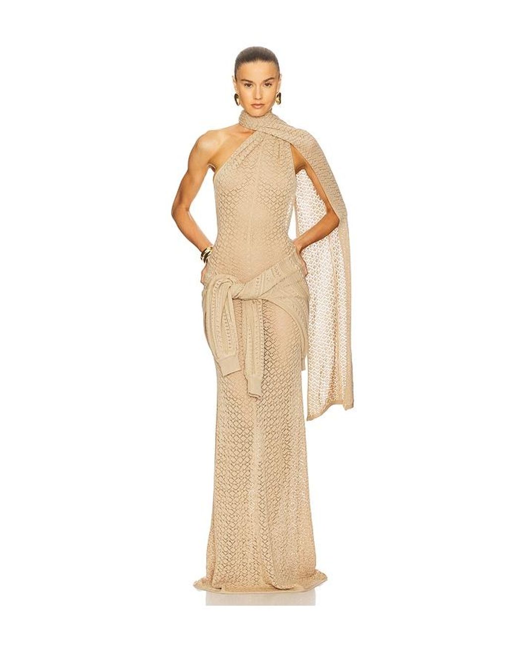 Helsa Natural Robbyn Wrap Gown
