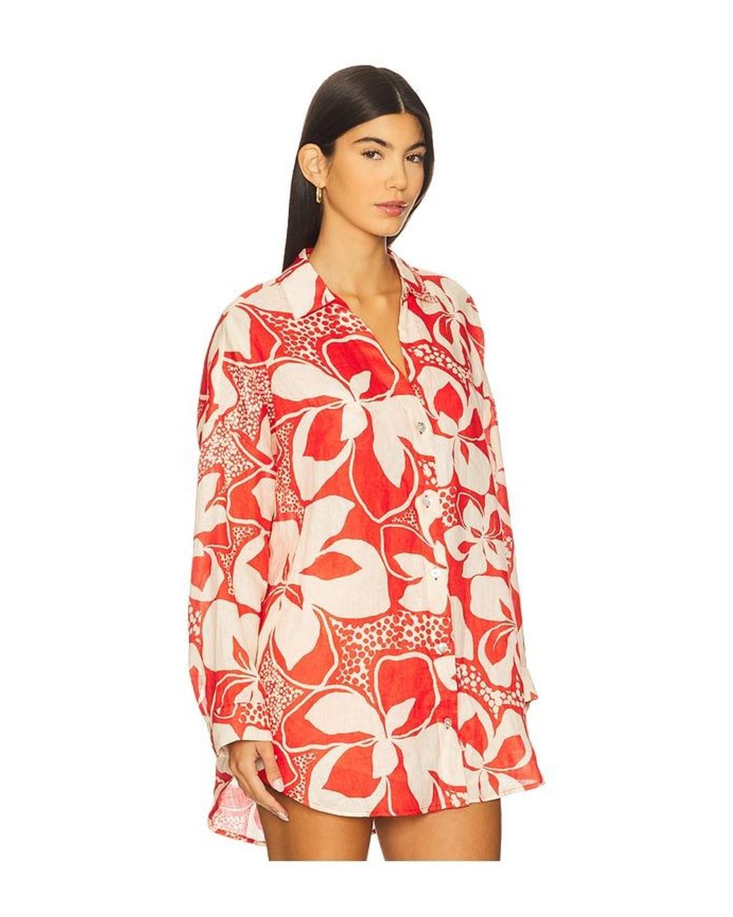 LSPACE Red Rio Tunic Shirt