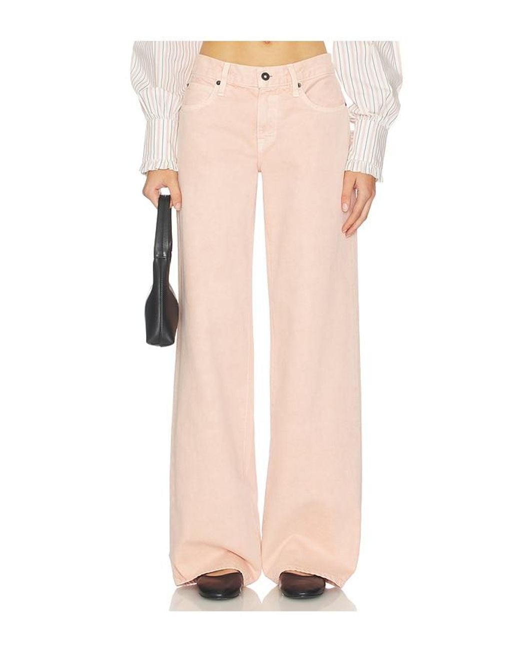 SLVRLAKE Denim Pink Mica Wide Leg Jeans