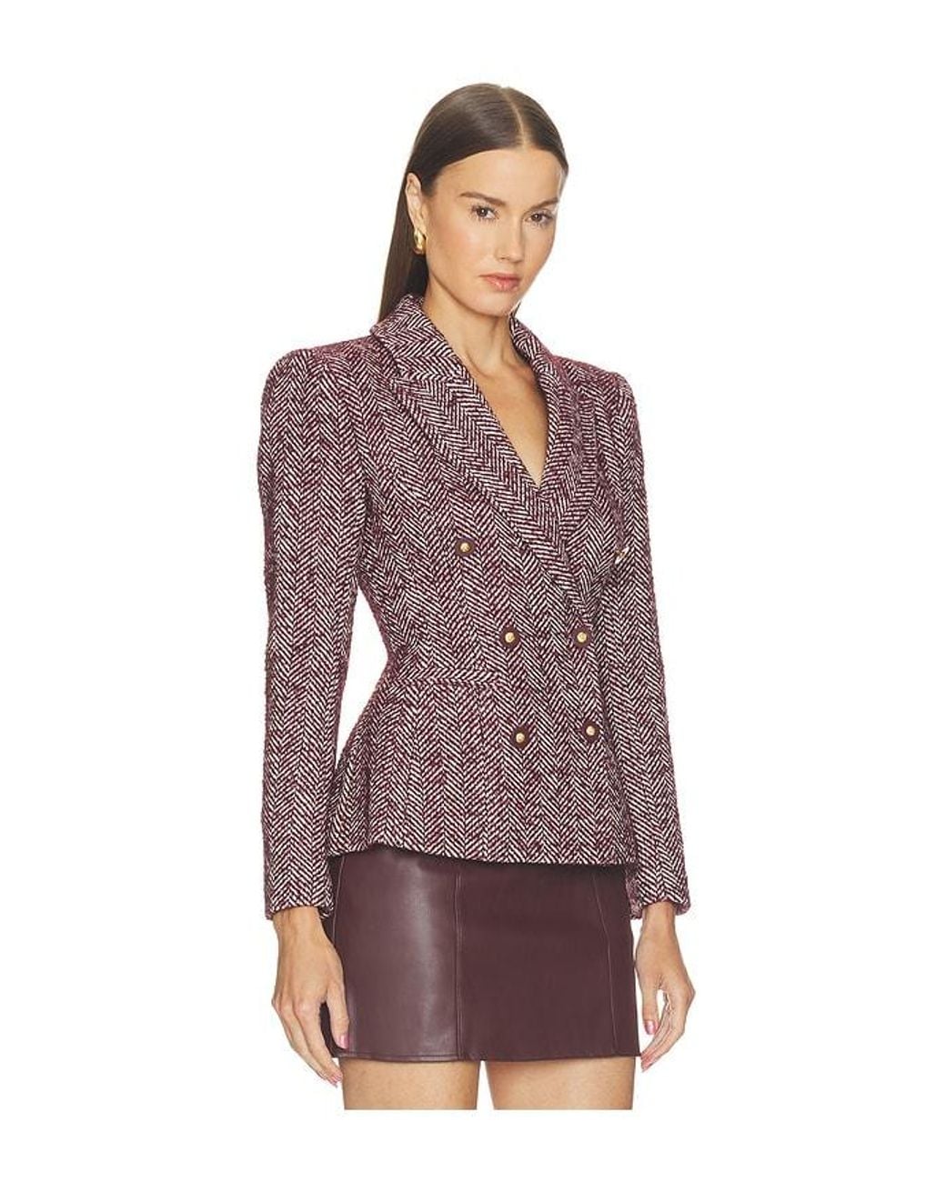 L'Agence Purple Karima Double Breasted Cinched Waist