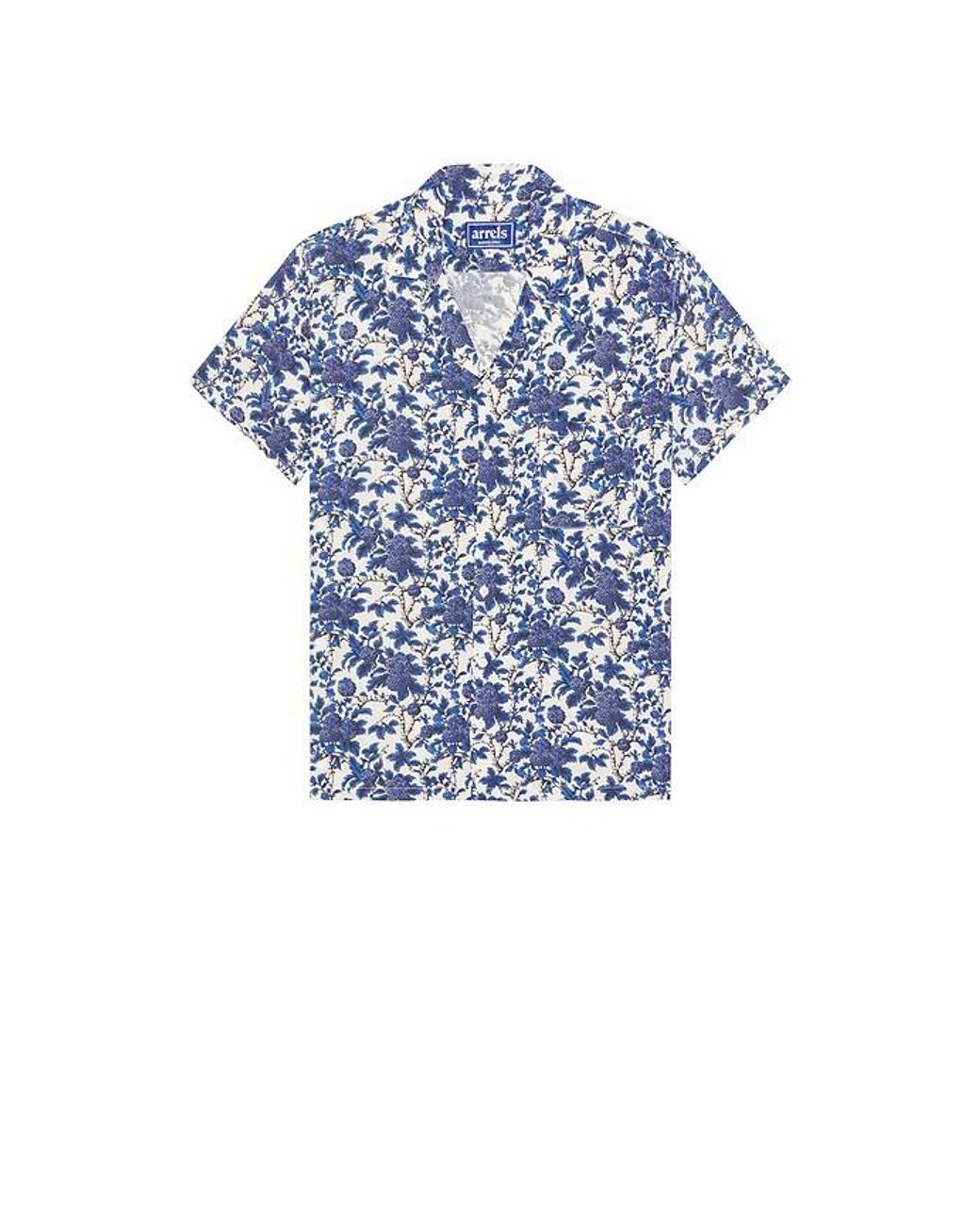 ARRELS Barcelona Blue Marmaris X Malika Favre Camp Collar Shirt for men